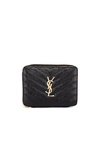 SAINT LAURENT SAINT LAURENT MEDIUM ZIP AROUND WALLET IN BLACK,SLAU-WY1061