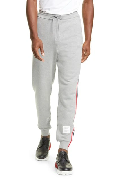 Thom Browne Cotton Sweatpants W/4 Bar Stripe In Grey