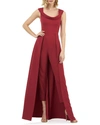 KAY UNGER ANAIS STRETCH CREPE JUMPSUIT WITH SKIRT OVERLAY,PROD223380110