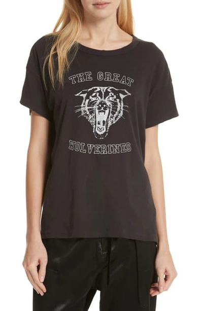 The Great The Boxy Graphic Tee In Washed Black