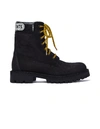 VETEMENTS BLACK NUBUCK TRUCKER LOGO BOOTS,UAH20VET191008