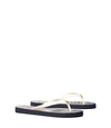 Tory Burch Printed Thin Flip-flop In Tory Navy / Homage To The Flower Stripe