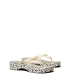 Tory Burch Printed Carved Wedge Flip-flop In New Ivory/ Buddy Logo