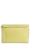 Loewe Repeat Logo Anagram Calfskin Leather T Pouch In Yellow