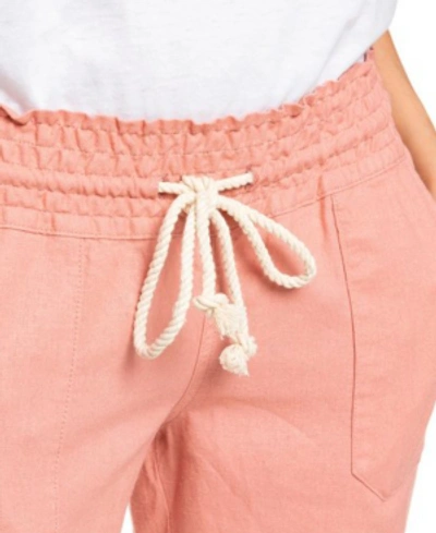 Roxy Juniors' Oceanside Wide-leg Drawstring Pants In Rosette