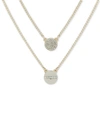 DKNY GOLD-TONE CRYSTAL PENDANT TWO-ROW NECKLACE, 16" + 3' EXTENDER
