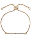 Dkny Gold-tone Half-pave Bar Slider Bracelet In Gold