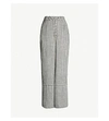 Tigerlily Zari Striped High-rise Wide-leg Cotton-blend Trousers In Blk And White Stripe