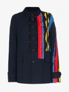 ANGEL CHEN ANGEL CHEN EMBROIDERED STRIPE COAT,AW1909022NAVY14122655