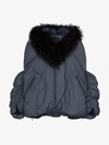 ANGEL CHEN ANGEL CHEN FAUX FUR COLLAR PUFFER JACKET,AW1911011NAVY14122713