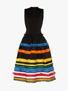 ANGEL CHEN ANGEL CHEN EMBROIDERED STRIPE SLEEVELESS MIDI DRESS,AW1907091MIX14122813