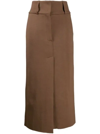 Circus Hotel Front Slit High-waisted Skirt - 棕色 In Brown