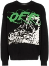 OFF-WHITE OFF-WHITE OFF RUINED LOGO PRNT CRW SWT BLK - 黑色