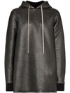 RICK OWENS DRKSHDW OVERSIZED FAUX-LEATHER HOODIE