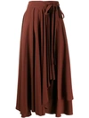 ALYSI ASYMMETRIC WRAP MIDI SKIRT