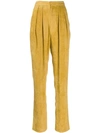 Isabel Marant Fany High-rise Straight Velvet Pants In Yellow