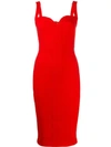 VICTORIA BECKHAM SWEETHEART FITTED MIDI DRESS