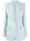Alexander Mcqueen Single-button Structured Style Blazer In Blue