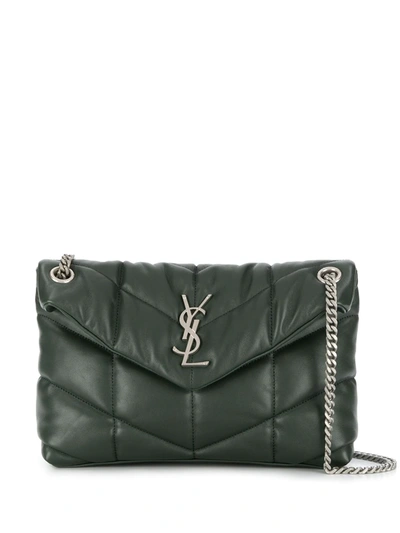 Saint Laurent Loulou Puffer Shoulder Bag In Green