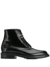 Saint Laurent Army Polished-leather Ankle Boots In Black