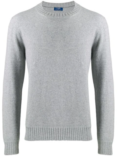 Barba Long-sleeve Fitted Sweater In Grey