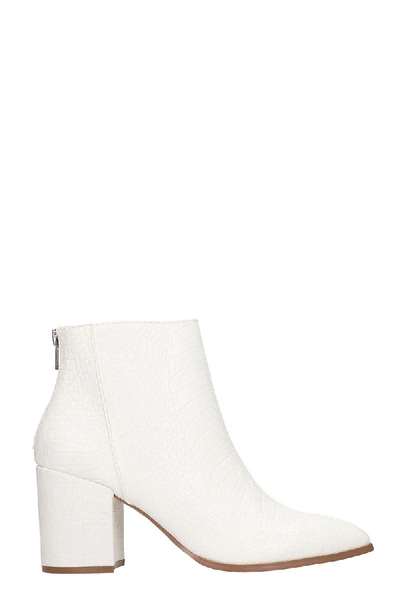 Steve Madden Jillian High Heels Ankle Boots In White Leather