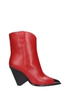THE SELLER TEXAN ANKLE BOOTS IN RED LEATHER,11039781