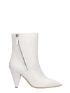 THE SELLER HIGH HEELS ANKLE BOOTS IN WHITE LEATHER,11039782