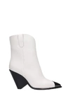 THE SELLER TEXAN ANKLE BOOTS IN WHITE LEATHER,11039780