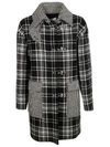 MSGM CHECKED DUFFLE COAT,2741MDC13A