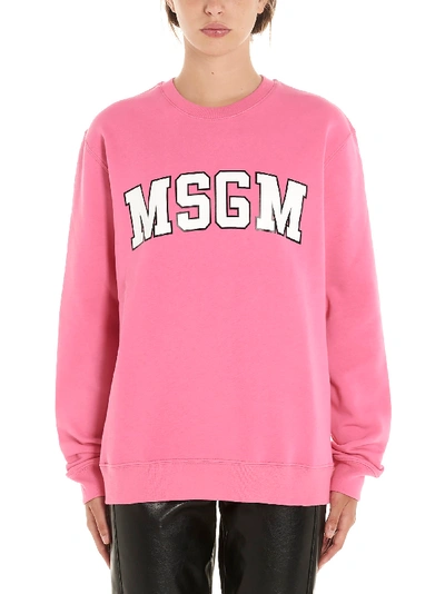 Msgm Fuchsia Cotton Sweatshirt