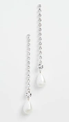 KENNETH JAY LANE Linear Crystal Imitation Pearl Drop Earrings