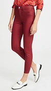 L Agence Marguerite Coated High-rise Skinny Jeans In Redstone Coated