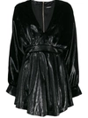 Balmain Black Women's Velvety Metallic Dress