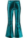 EACH X OTHER METALLIC KICK-FLARE TROUSERS