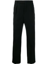 Saint Laurent Cropped Wool Gabardine Trousers In Black