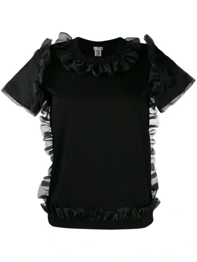 Comme Des Garçons Frill-trim Blouse In Black