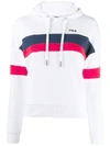 Fila Logo Cotton Blend Sweatshirt Hoodie In White