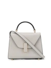 Valextra Mini Iside Grained Leather Bag In Cenere