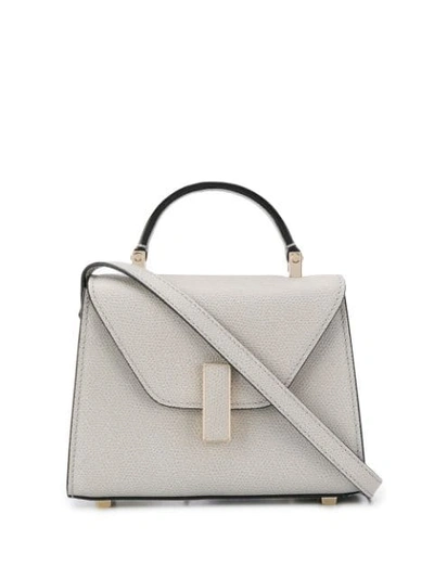 Valextra Mini Iside Grained Leather Bag In Cenere