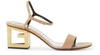 GIVENCHY TRIANGLE CUTOUT HEEL LEATHER SANDALS,GIVD8R5TBEI