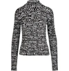 BALENCIAGA LONG SLEEVED T-SHIRT WITH TURTLE NECK,583159 T5122 1070 BLACK WHITE