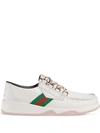 GUCCI LEATHER LACE-UP SHOE WITH WEB