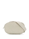 Bottega Veneta Taupe Intrecciato-woven Leather Belt Bag In 1909 Mist