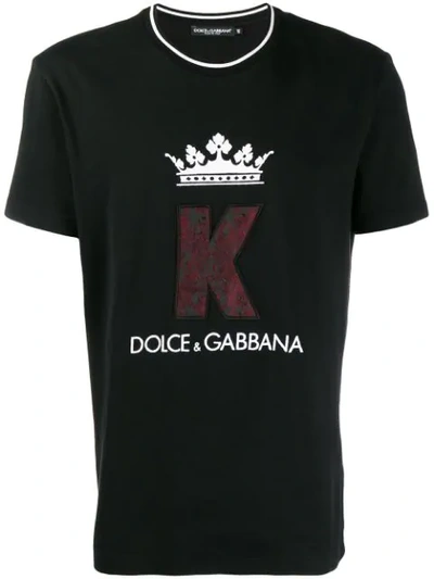 Dolce & Gabbana Dolce And Gabbana Black King Patch T-shirt In N0000 Black