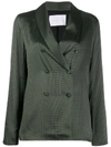 ASCENO ASCENO DOTTED SILK BLAZER - 绿色