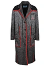 PRADA TECHNICAL MOULINÉ JACQUARD COAT,11040128