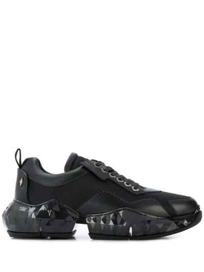 Jimmy Choo Diamond Trainers In Technical Fabric And Black Leather