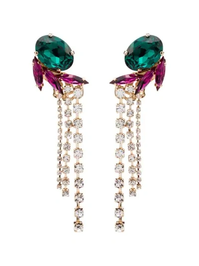 Anton Heunis Swarovski Crystal Fringe Earrings In Multicolour