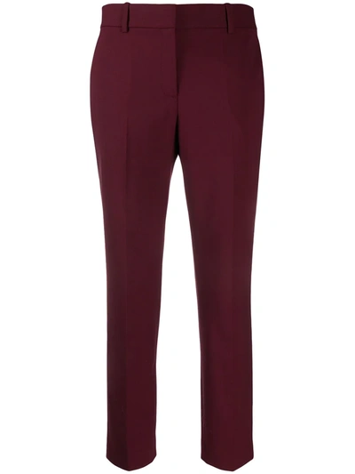 Theory Cropped Wool Trousers In Rot